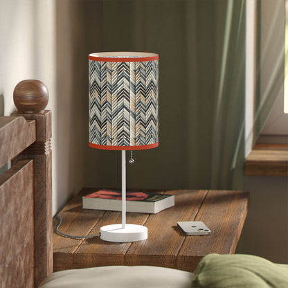 Elegant Weave Table Lamp with Classic Herringbone Pattern