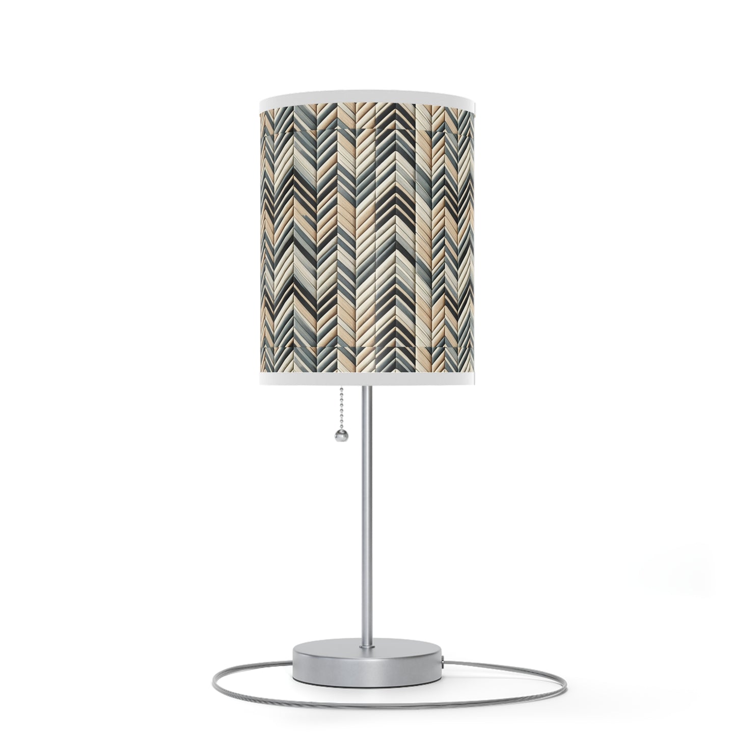 Elegant Weave Table Lamp with Classic Herringbone Pattern