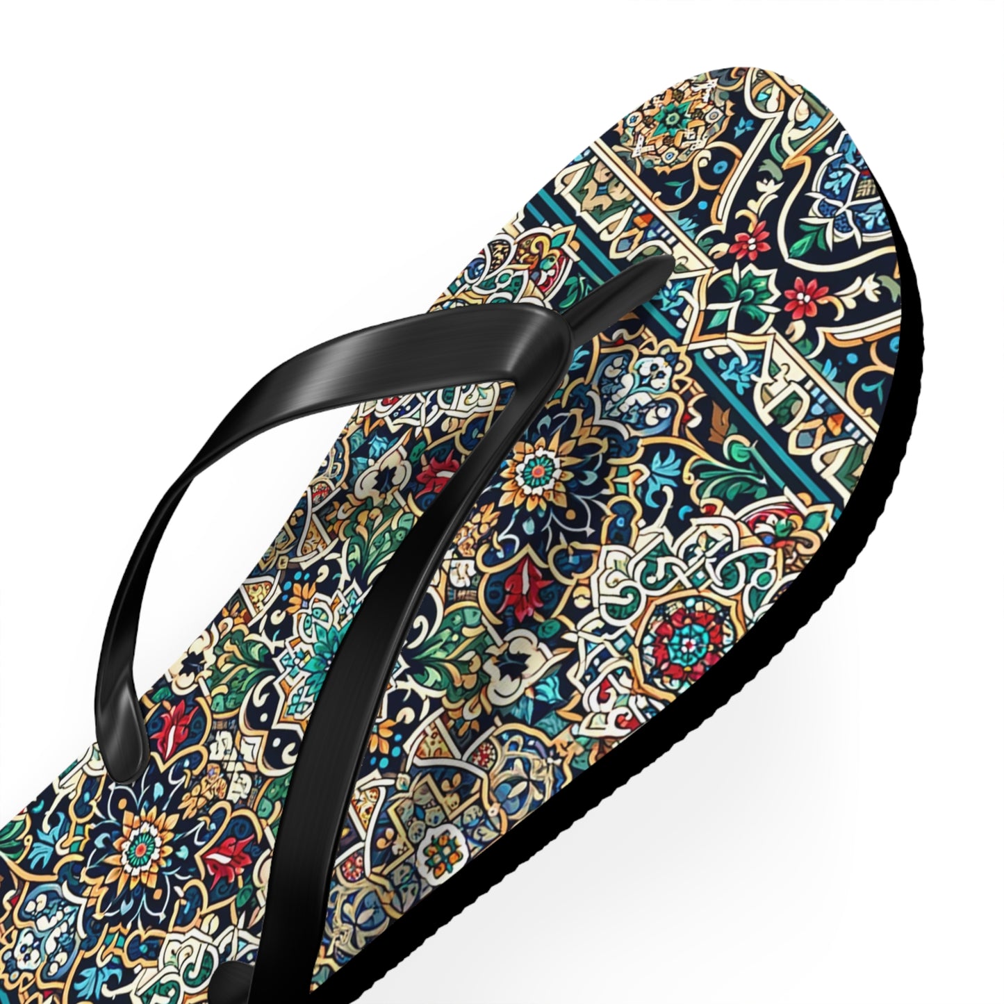 Majestic Marrakech Moroccan Tile Flip Flops - Exquisite Cultural Elegance