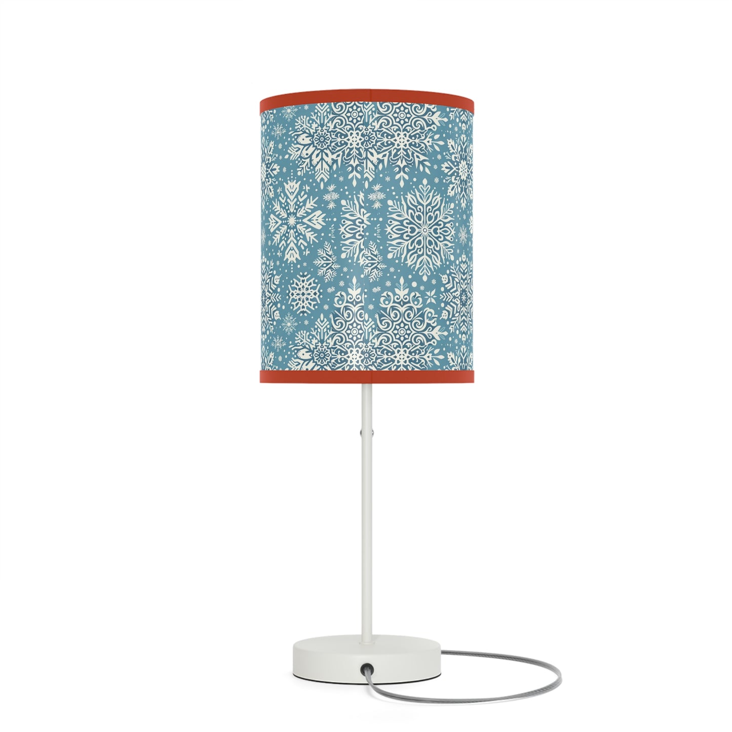 Frosty Elegance Table Lamp with Winter Wonderland Pattern