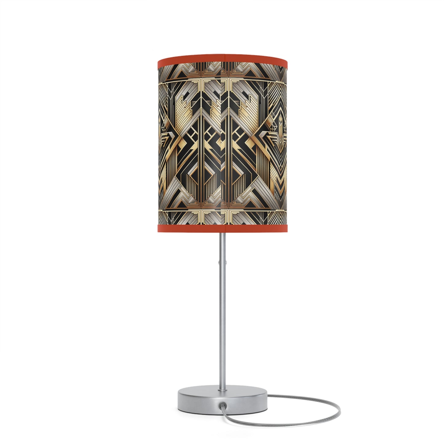 Deco Elegance Table Lamp with Art Deco-Inspired Pattern