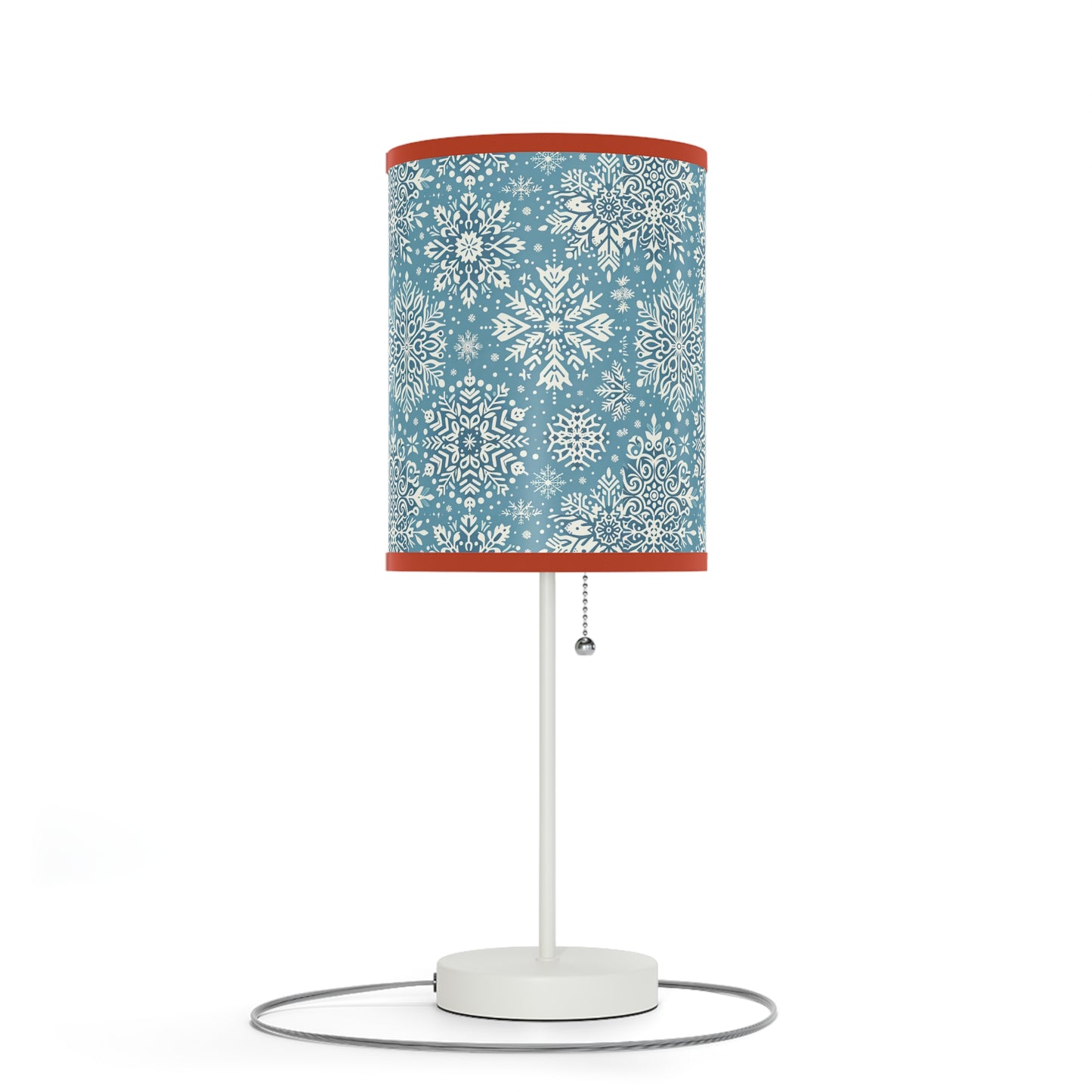 Frosty Elegance Table Lamp with Winter Wonderland Pattern