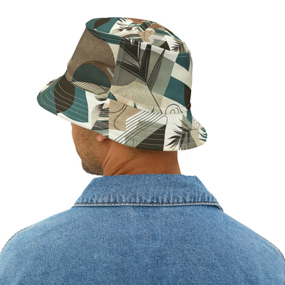 "Urban Nature" Geometric-Natural Fusion Bucket Hat