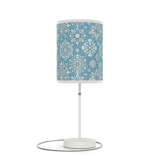 Frosty Elegance Table Lamp with Winter Wonderland Pattern