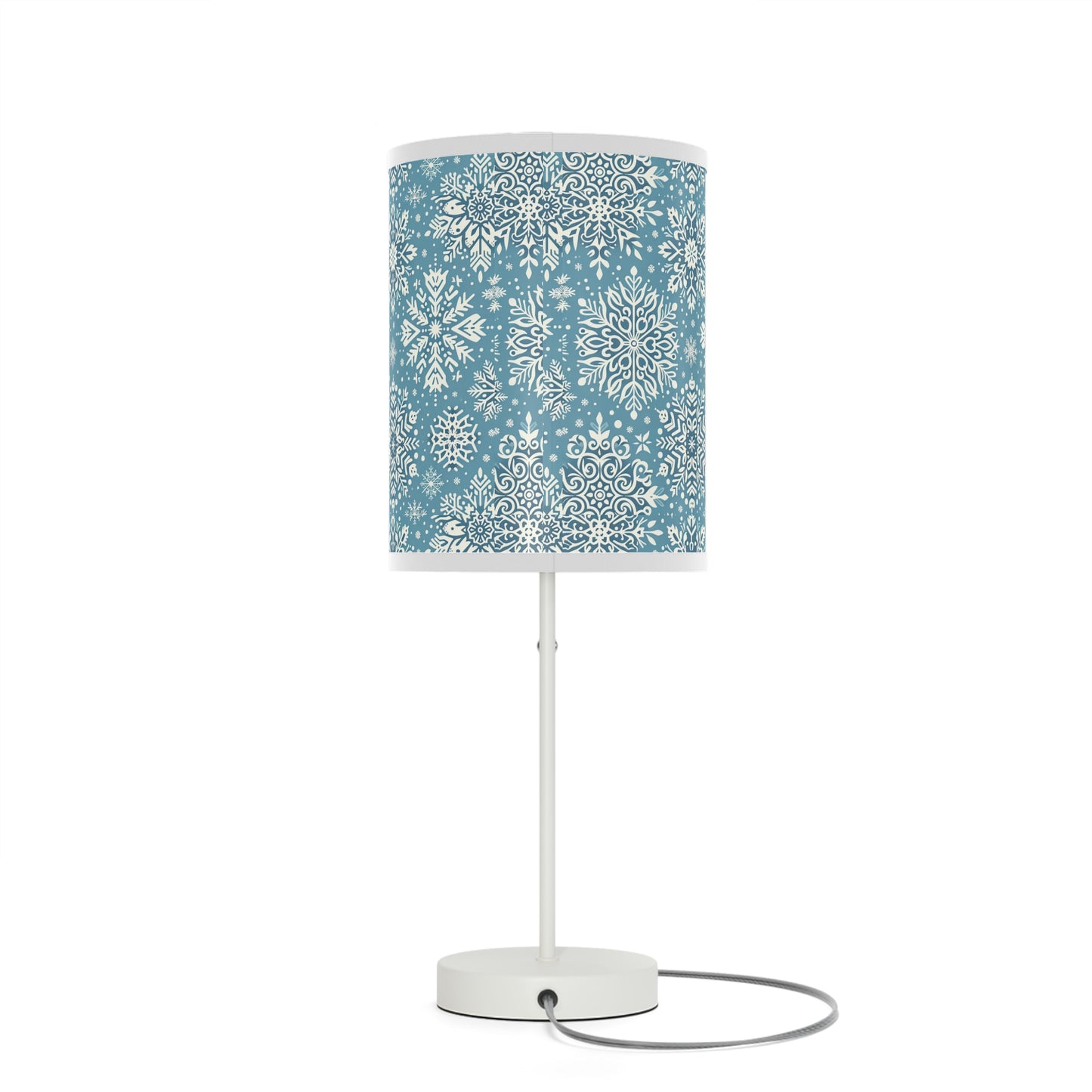 Frosty Elegance Table Lamp with Winter Wonderland Pattern