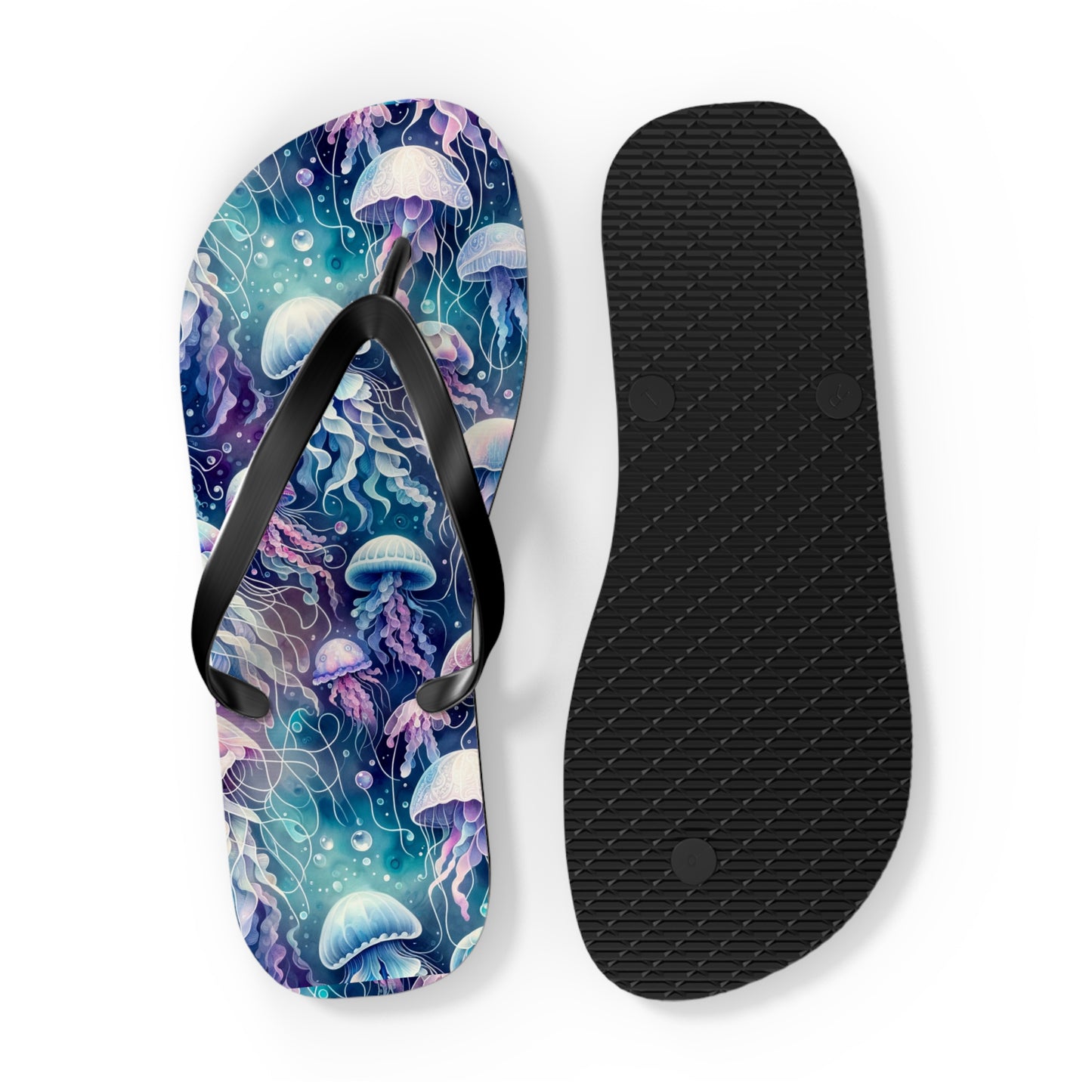 Oceanic Dreams Jellyfish Flip Flops - Serene Underwater Elegance