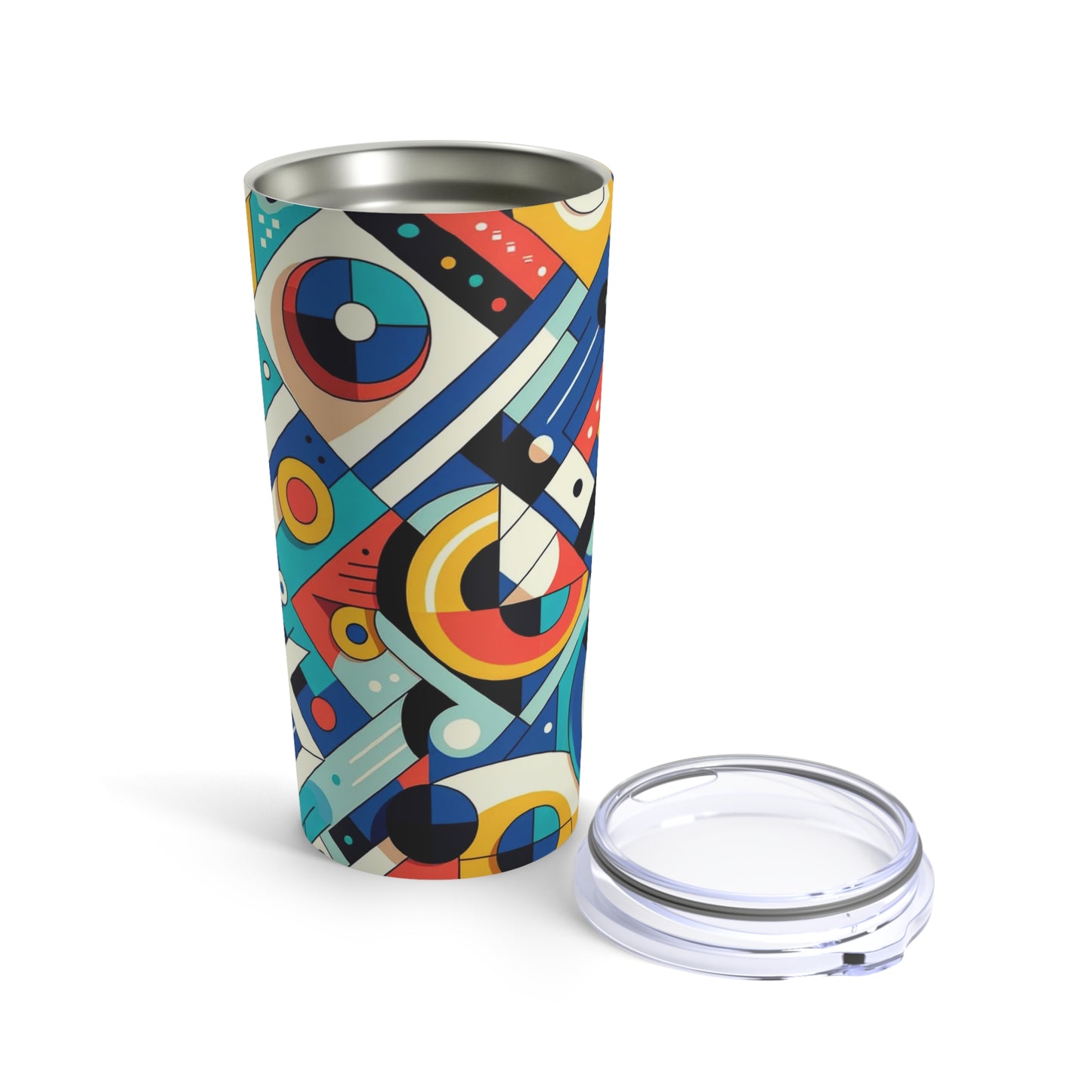 Vibrant Geometric 20oz Tumbler - Abstract Art Drinkware, Colorful & Modern