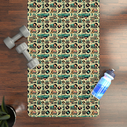 Retro Revival Yoga Mat - Nostalgic Vintage-Inspired Microfiber Design