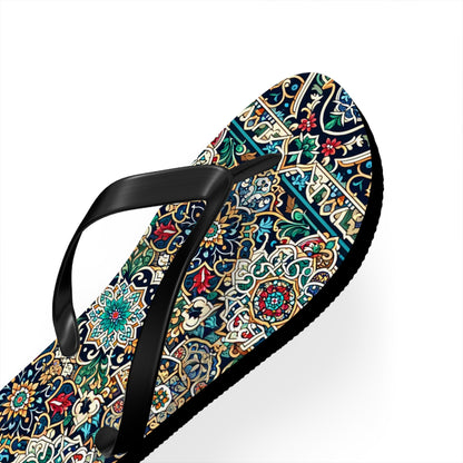 Majestic Marrakech Moroccan Tile Flip Flops - Exquisite Cultural Elegance