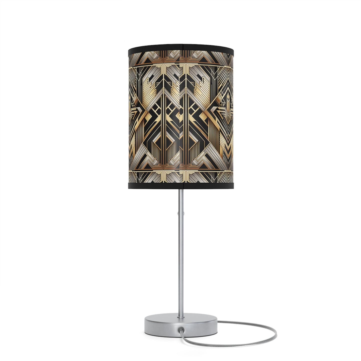 Deco Elegance Table Lamp with Art Deco-Inspired Pattern