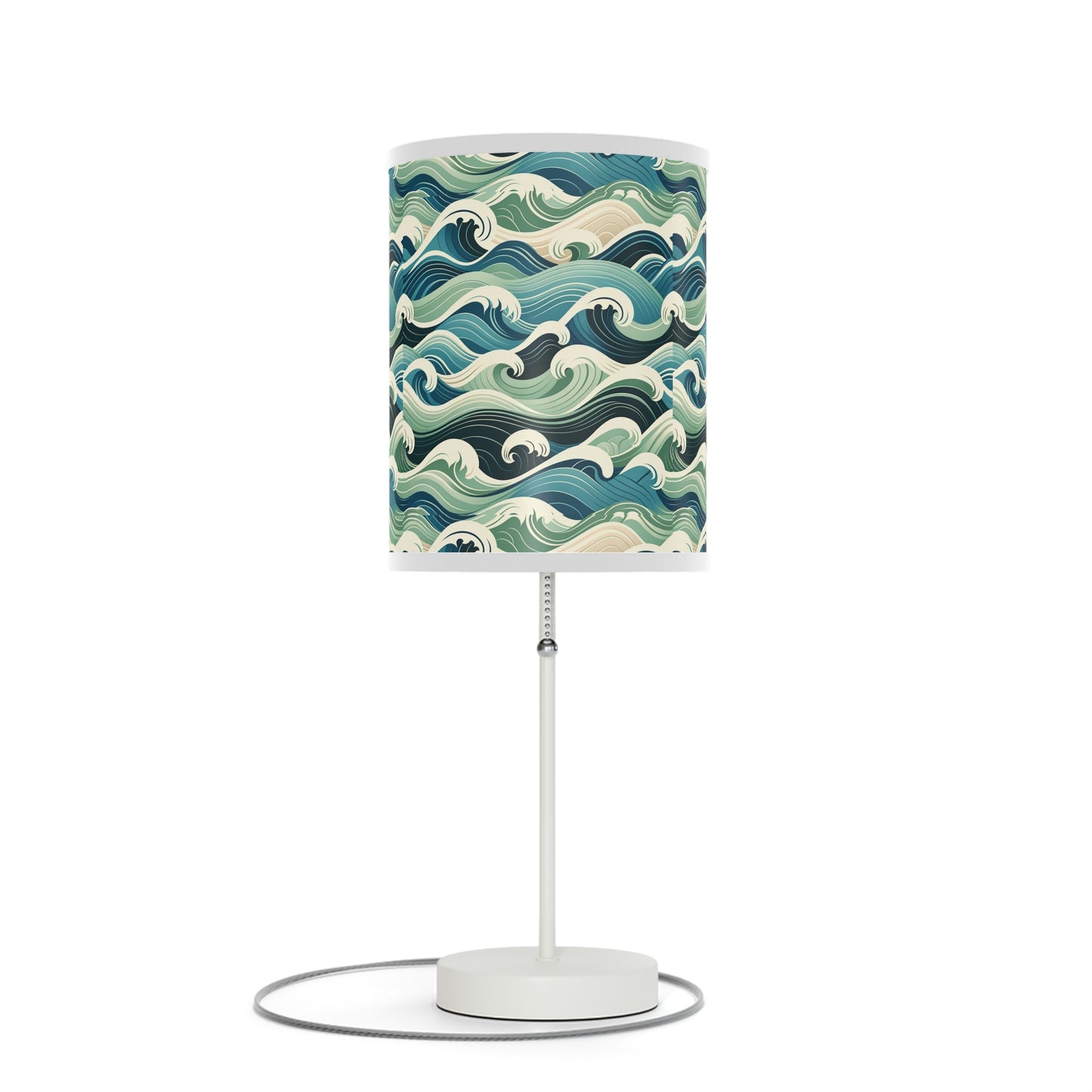 Ocean Serenity Table Lamp with High-Resolution Wave Pattern