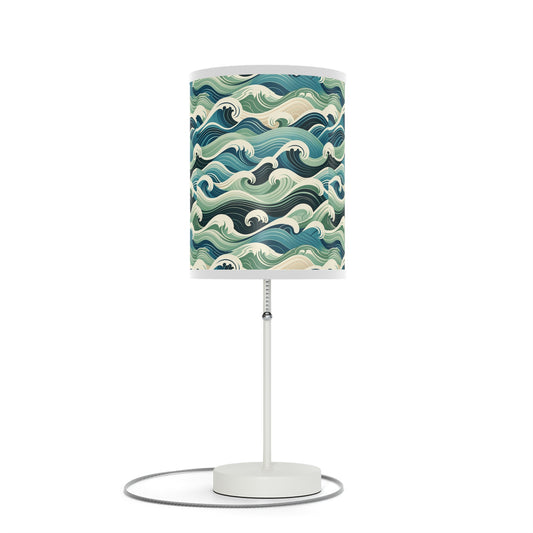 Ocean Serenity Table Lamp with High-Resolution Wave Pattern