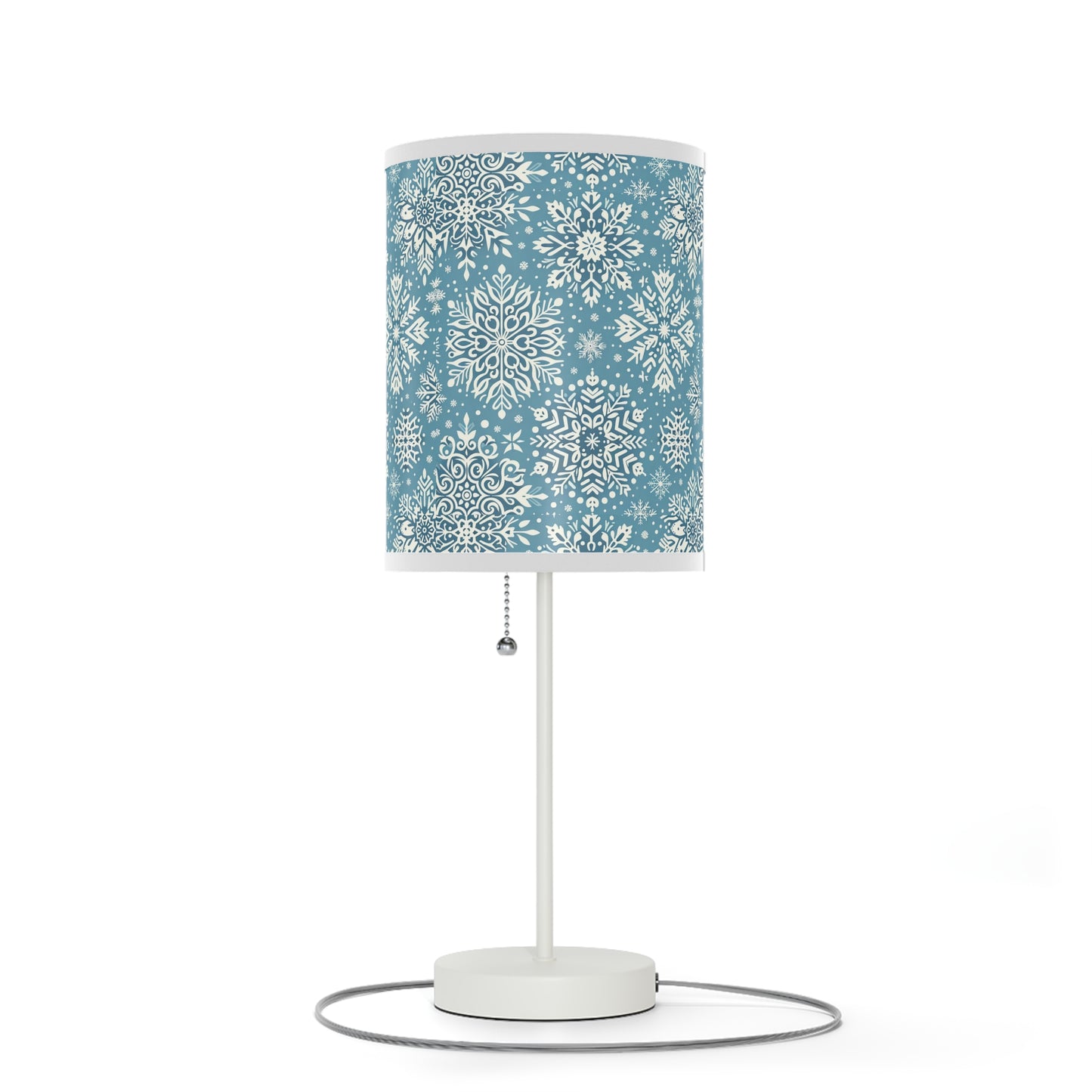 Frosty Elegance Table Lamp with Winter Wonderland Pattern