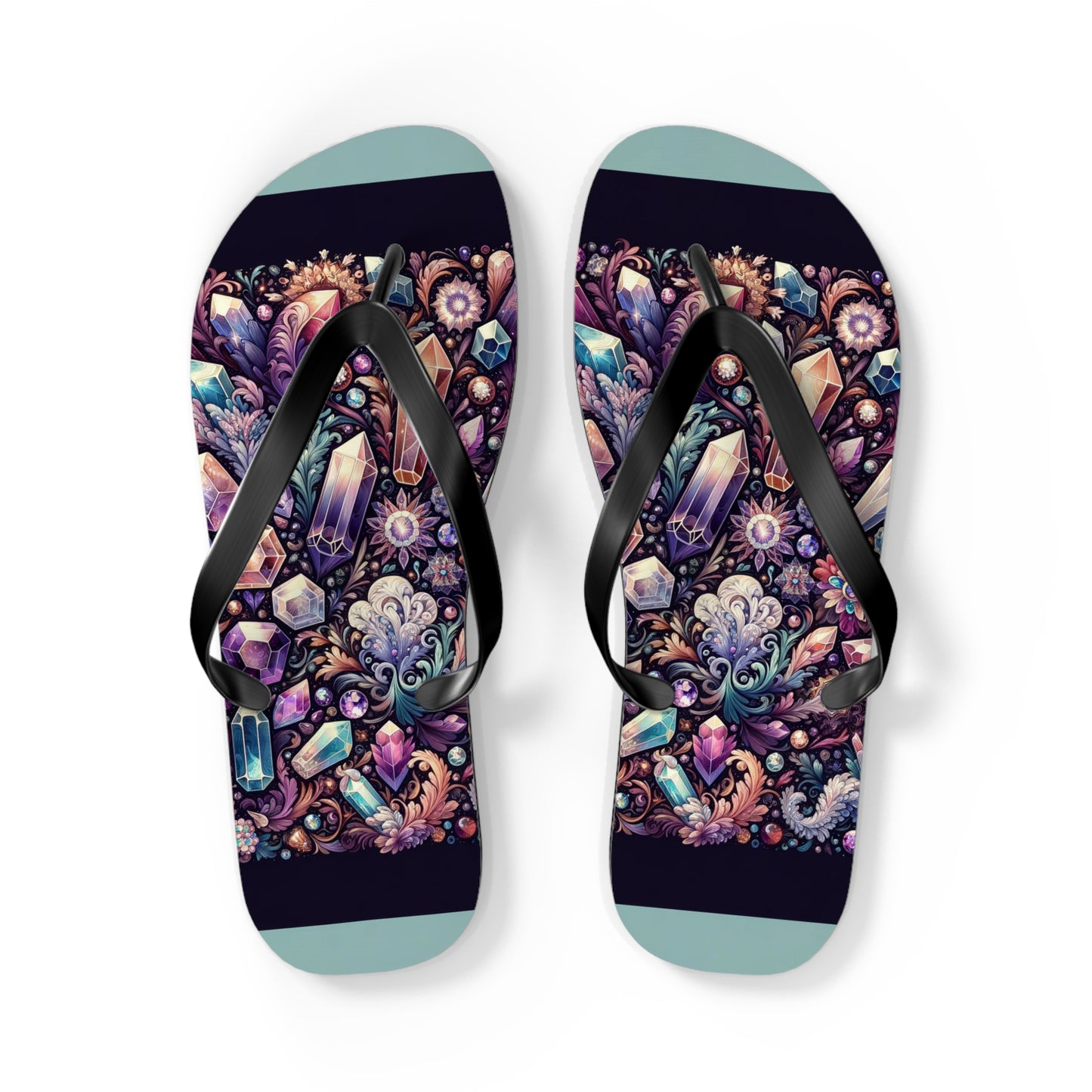 Enchanted Crystals Gemstone Flip Flops - Mystical and Elegant Summer Footwear