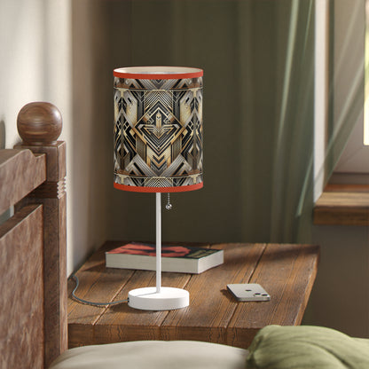 Deco Elegance Table Lamp with Art Deco-Inspired Pattern