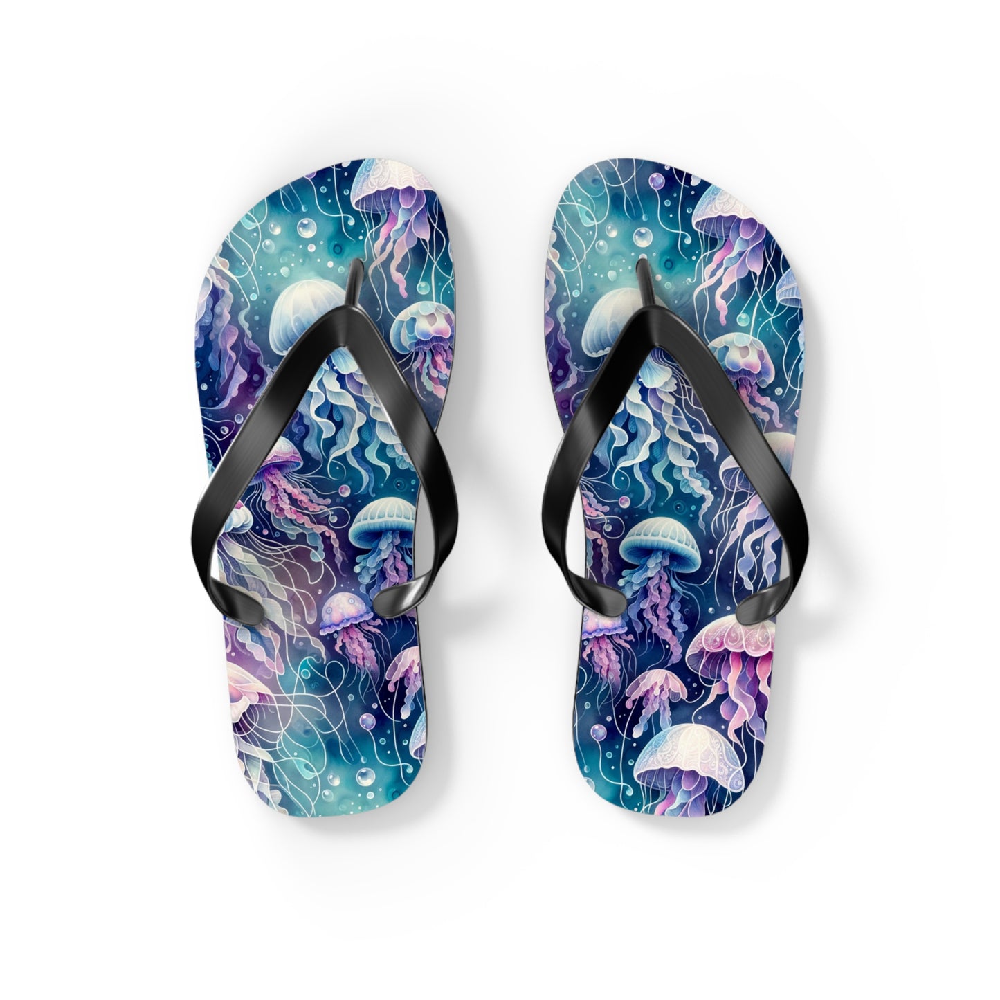 Oceanic Dreams Jellyfish Flip Flops - Serene Underwater Elegance