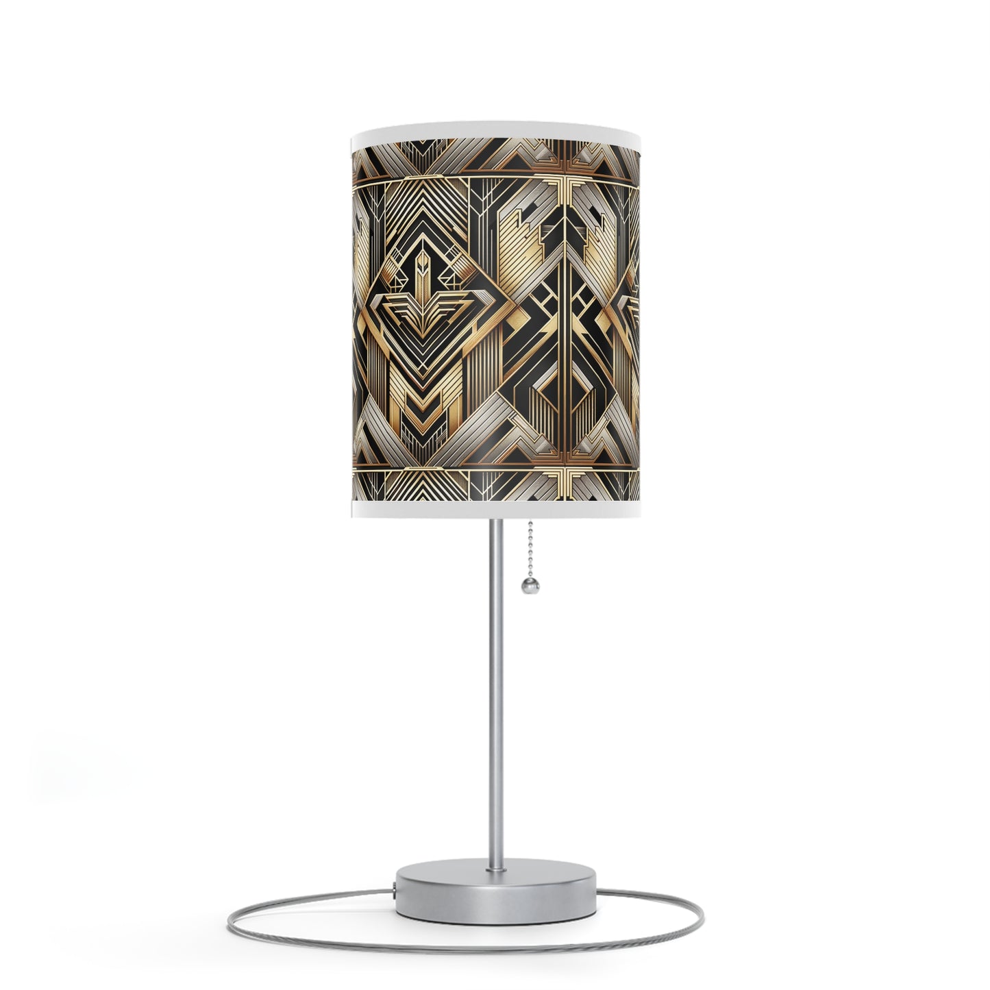 Deco Elegance Table Lamp with Art Deco-Inspired Pattern