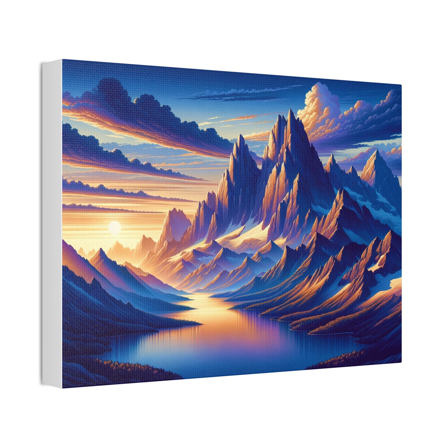 Dawn Majesty: Majestic Mountain Sunrise Landscape Canvas Art