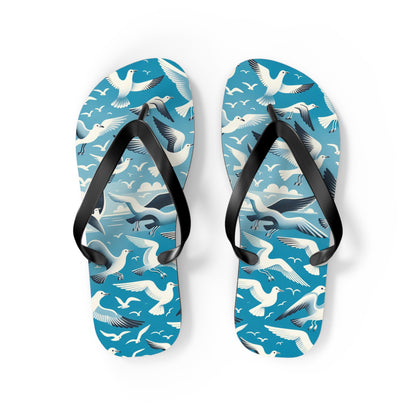 Seaside Breeze Seagull Flip Flops - Airy and Playful Coastal Footwear