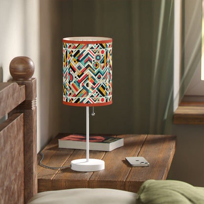 Geometric Harmony Table Lamp with Abstract Pattern