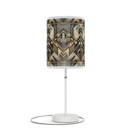 Deco Elegance Table Lamp with Art Deco-Inspired Pattern