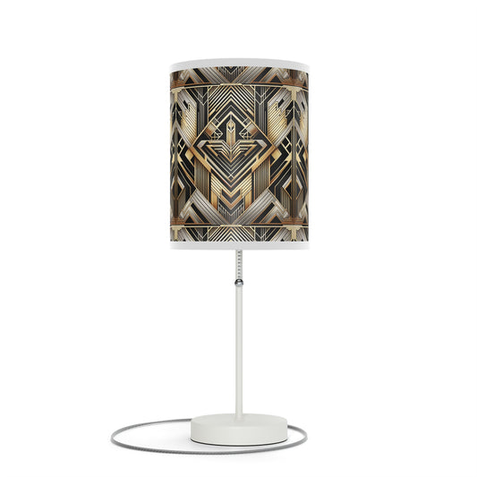 Deco Elegance Table Lamp with Art Deco-Inspired Pattern