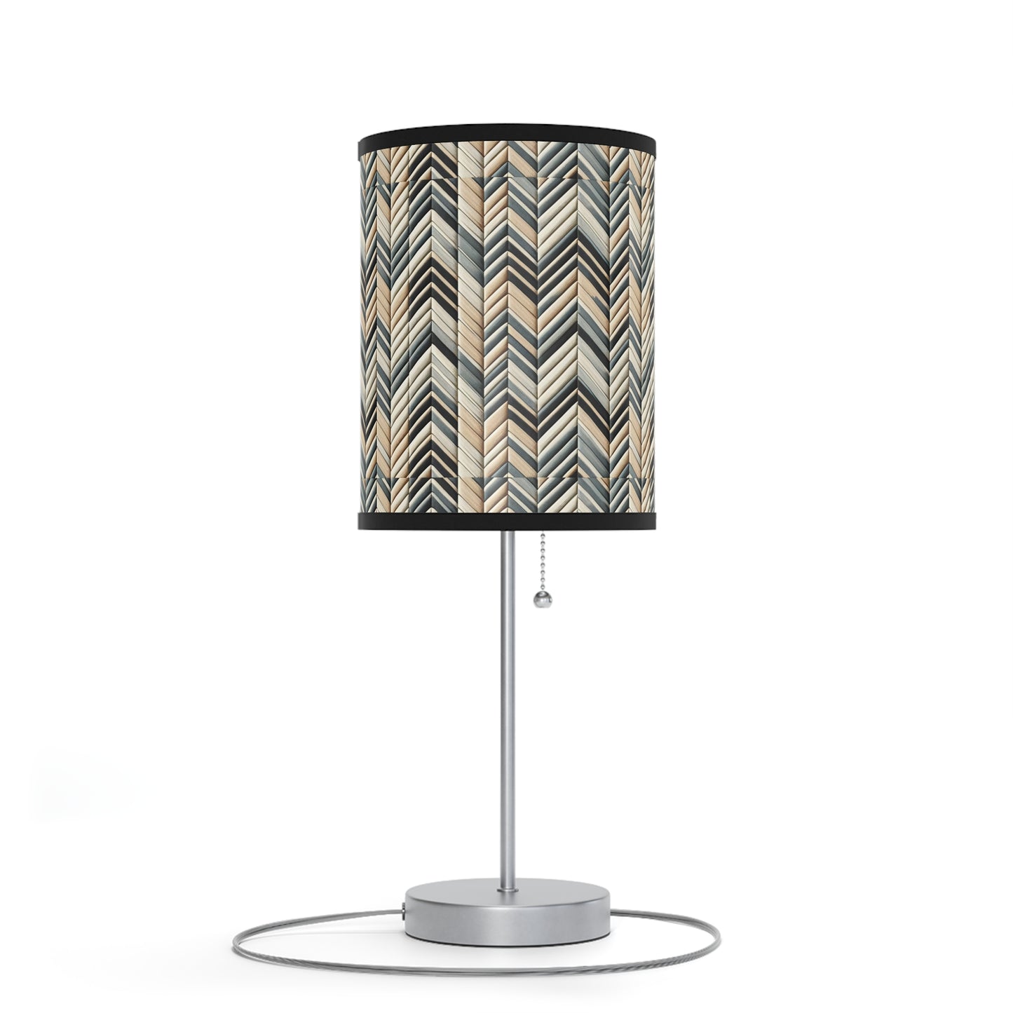 Elegant Weave Table Lamp with Classic Herringbone Pattern