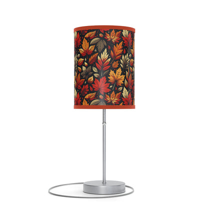 Fall Radiance Table Lamp with Autumn Leaves Pattern