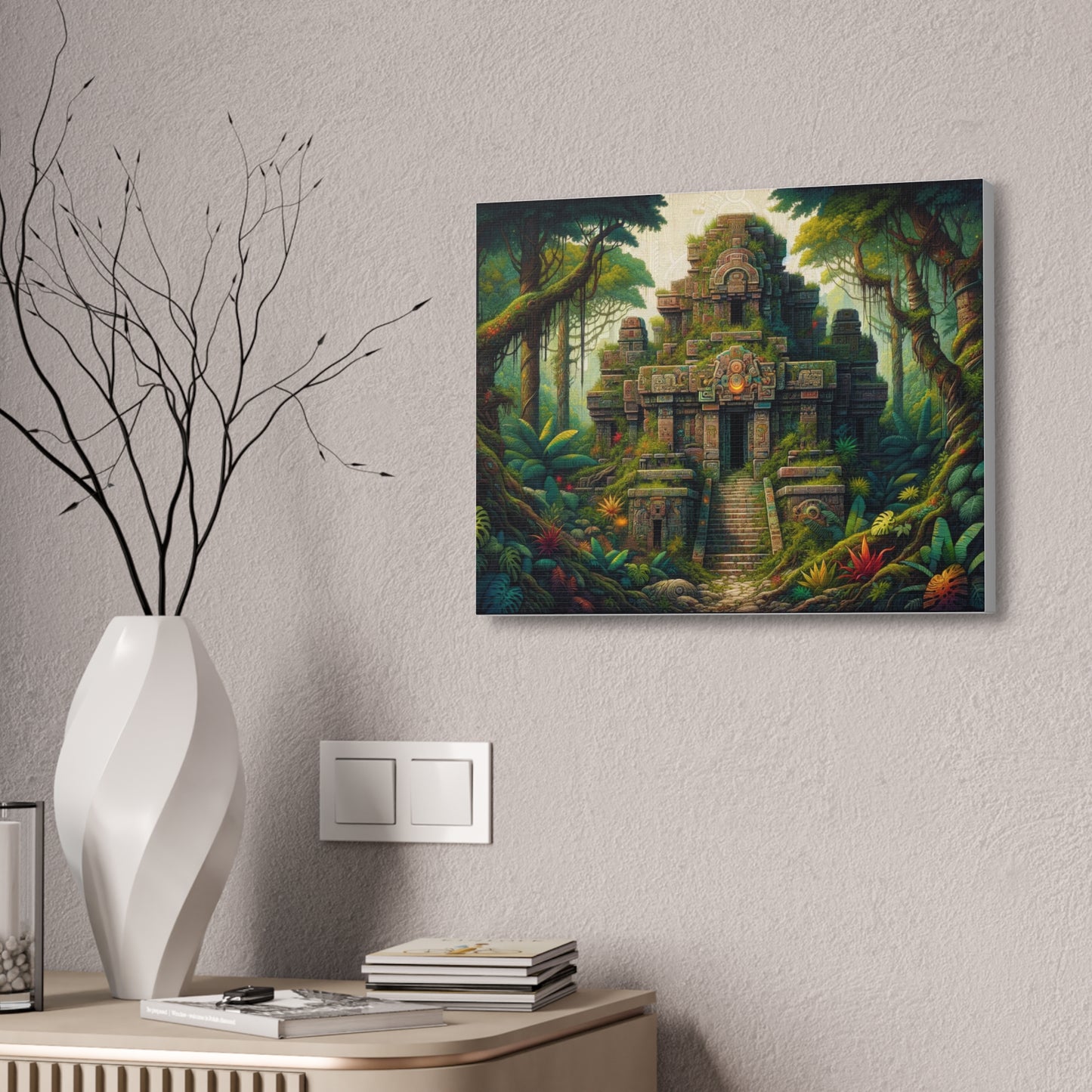 Lost Temple of Mysteries: Ancient Jungle Temple Canvas Art