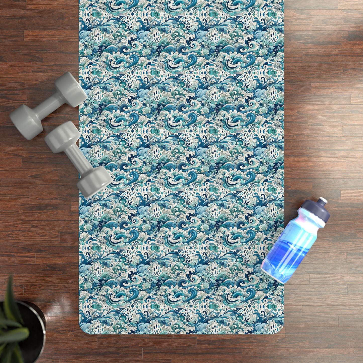 Aqua Serenity Yoga Mat - Soothing Water-Inspired Microfiber Design