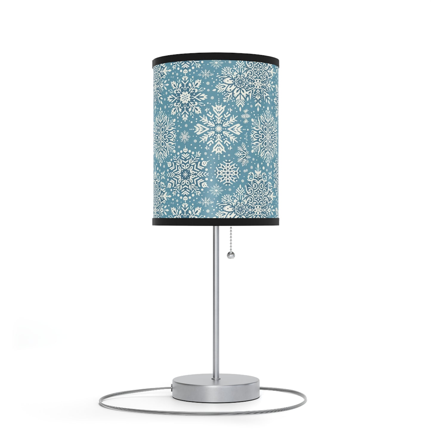 Frosty Elegance Table Lamp with Winter Wonderland Pattern