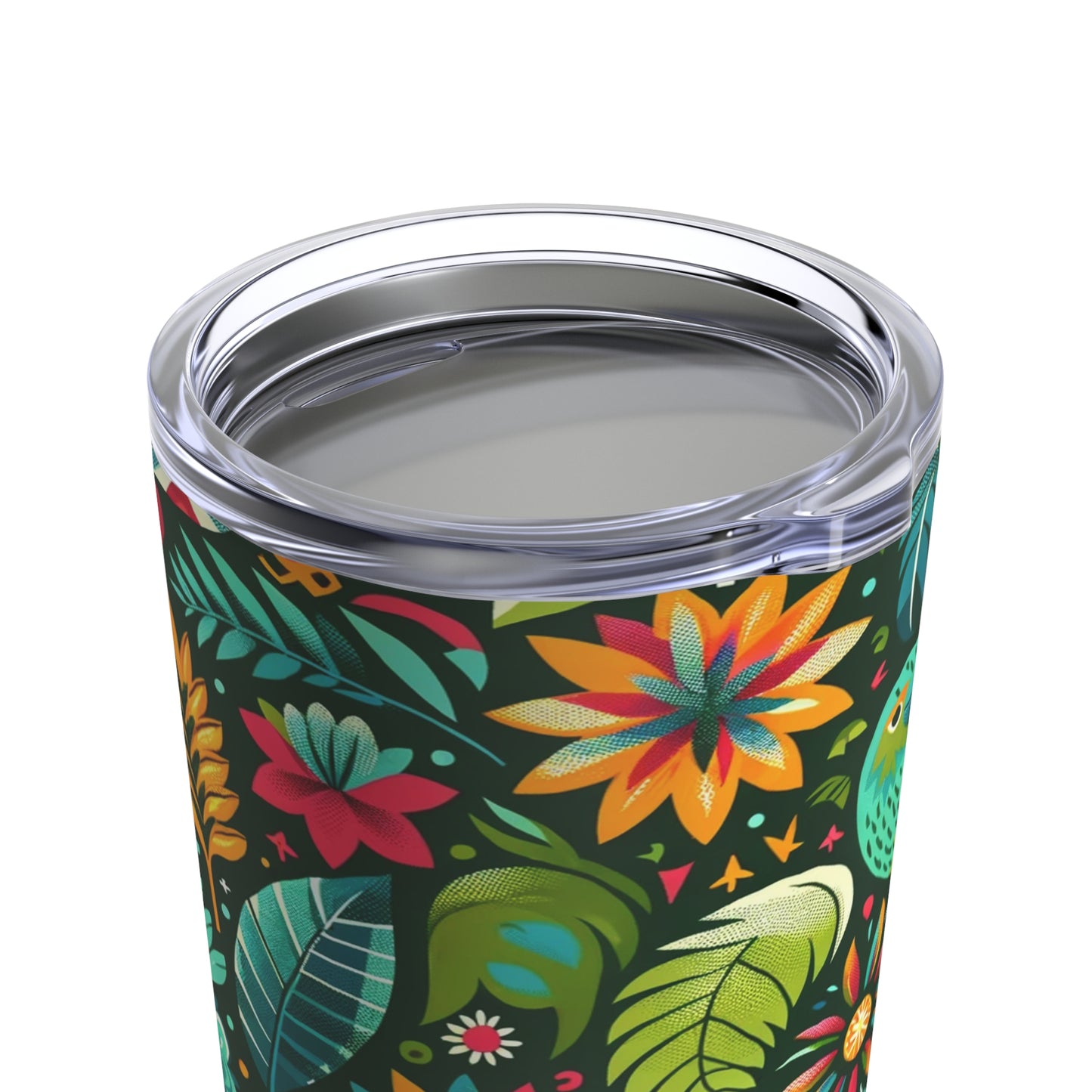 Jungle Adventure 20oz Tumbler - Vibrant Tropical Theme with Exotic Birds and Flowers