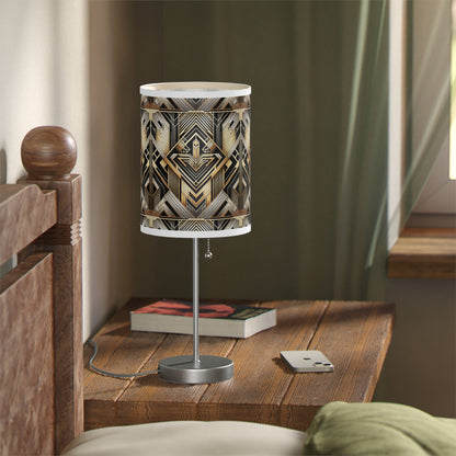 Deco Elegance Table Lamp with Art Deco-Inspired Pattern