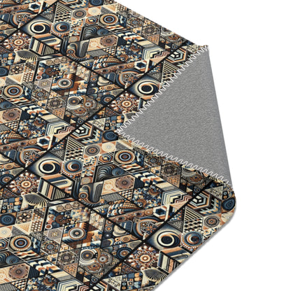 Modern Mosaic: Dynamic Geometric & Vintage-Inspired Area Rug