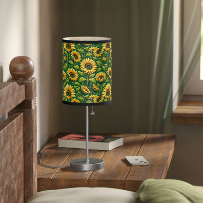 Sunny Blossom Table Lamp with Sunflower Field Pattern