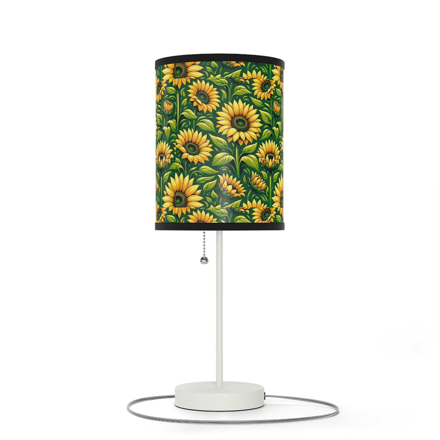 Sunny Blossom Table Lamp with Sunflower Field Pattern