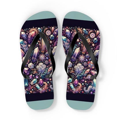 Enchanted Crystals Gemstone Flip Flops - Mystical and Elegant Summer Footwear