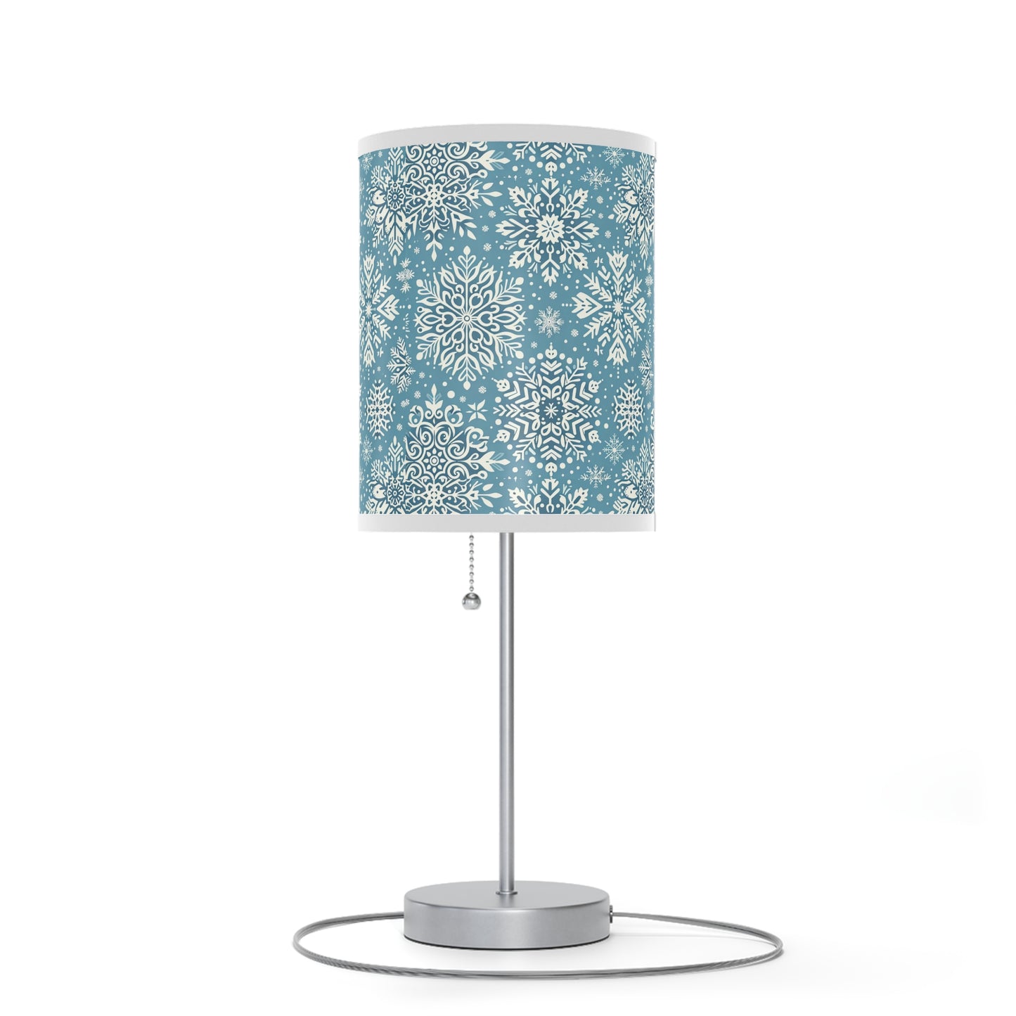 Frosty Elegance Table Lamp with Winter Wonderland Pattern