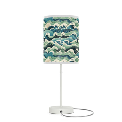 Ocean Serenity Table Lamp with High-Resolution Wave Pattern