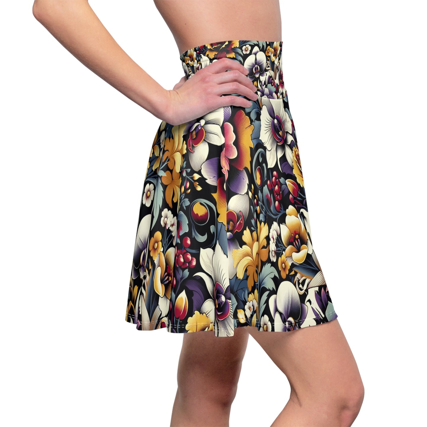 "Bloom Essence" Modern Floral Women's Skater Skirt