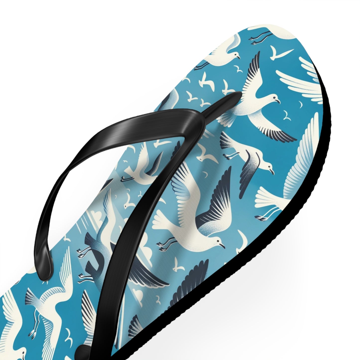 Seaside Breeze Seagull Flip Flops - Airy and Playful Coastal Footwear