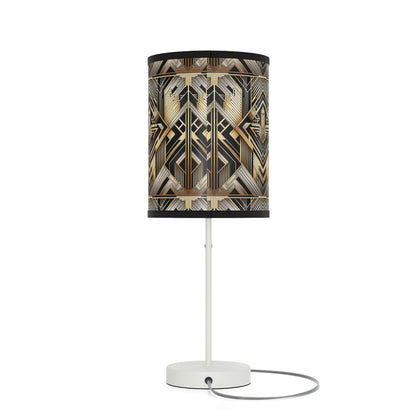 Deco Elegance Table Lamp with Art Deco-Inspired Pattern