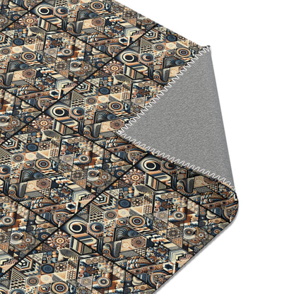 Modern Mosaic: Dynamic Geometric & Vintage-Inspired Area Rug