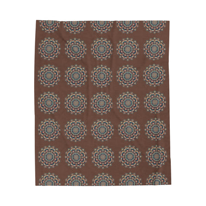 Mandala Magic: Intricate Pattern Velveteen Plush Blanket