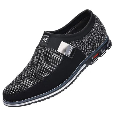 2023 New Men Casual Shoes High Quality Elastic Band Fashion Design Solid Tenacity Comfortable Men's Black Shoes Big Sizes 38-50