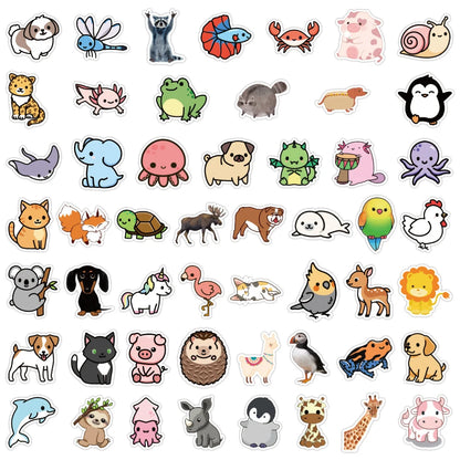 10/30/50/100PCS Mix Cute Anime Animal Stickers Car Motorcycle Travel Luggage Phone Guitar Laptop Cartoon Sticker Decal Kid Toys