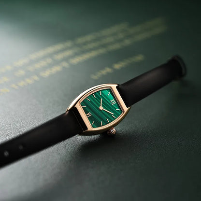 Switzerland made Women's Wristwatch Top Brand I&W Tonneau Watch Women Sapphire Genuine Leather Strap Ultrathin Reloj mujer 2021