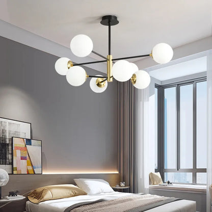 Loft Vintage Loft Chandelier E27 Round Ball Light Ceilling Lamp Black Gold minimalist decor Kitchen Island Pendant light Fixture