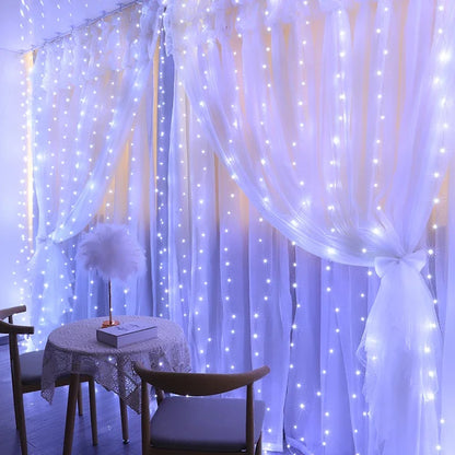Christmas Lights Curtain Garland Merry Christmas Decorations For Home Christmas Ornaments Xmas Gifts Navidad Natal 2024 New Year