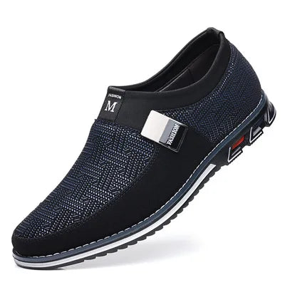 2023 New Men Casual Shoes High Quality Elastic Band Fashion Design Solid Tenacity Comfortable Men's Black Shoes Big Sizes 38-50